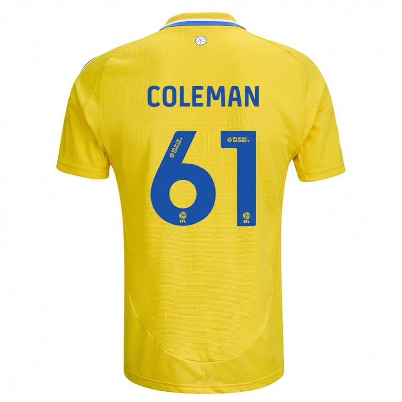 Danxen Herren Cian Coleman #61 Gelb Blau Auswärtstrikot Trikot 2024/25 T-Shirt Schweiz