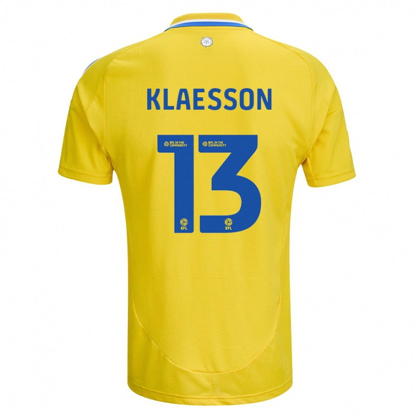 Danxen Herren Kristoffer Klaesson #13 Gelb Blau Auswärtstrikot Trikot 2024/25 T-Shirt Schweiz