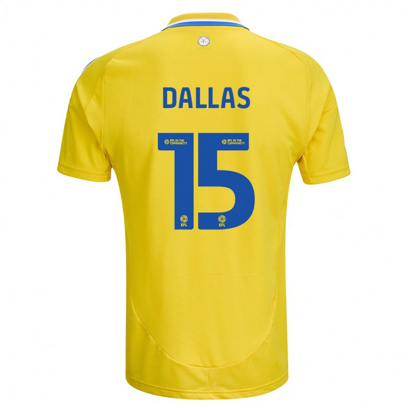 Danxen Herren Stuart Dallas #15 Gelb Blau Auswärtstrikot Trikot 2024/25 T-Shirt Schweiz