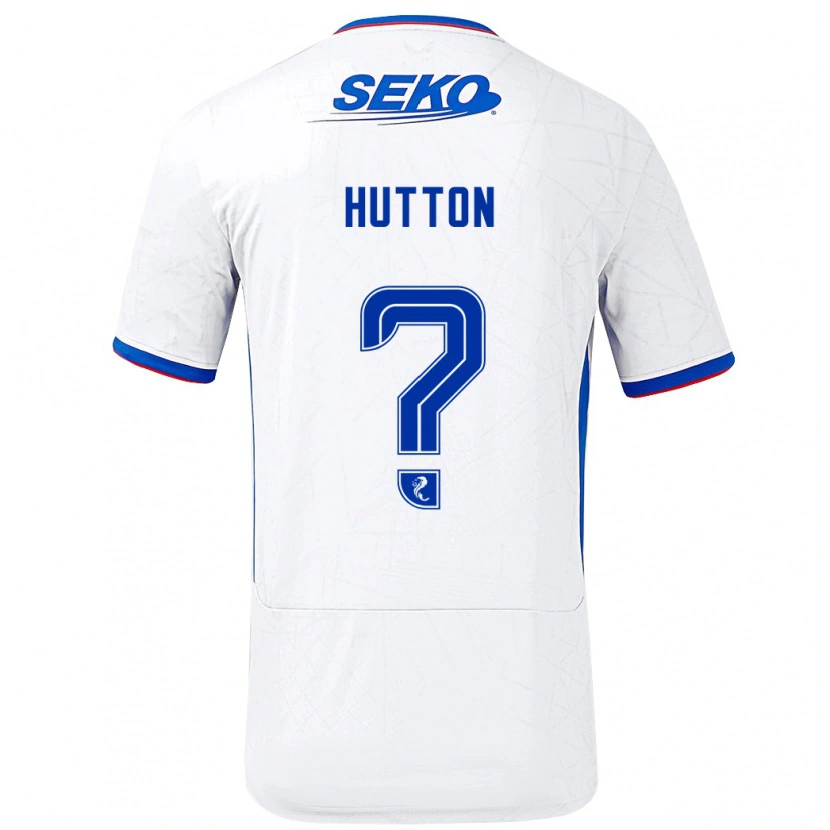 Danxen Herren Zander Hutton #0 Weiß Blau Auswärtstrikot Trikot 2024/25 T-Shirt Schweiz