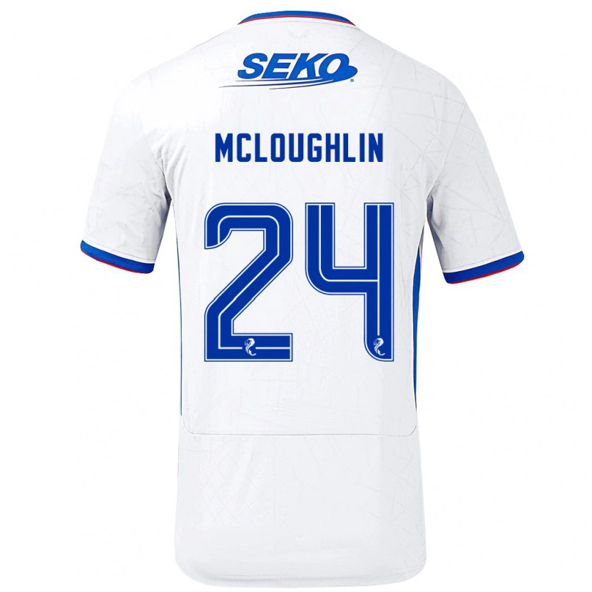 Danxen Herren Olivia Mcloughlin #24 Weiß Blau Auswärtstrikot Trikot 2024/25 T-Shirt Schweiz