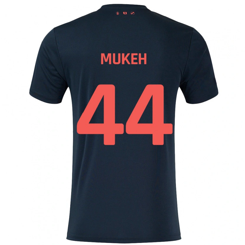 Danxen Herren Joshua Mukeh #44 Schwarz Rot Auswärtstrikot Trikot 2024/25 T-Shirt Schweiz