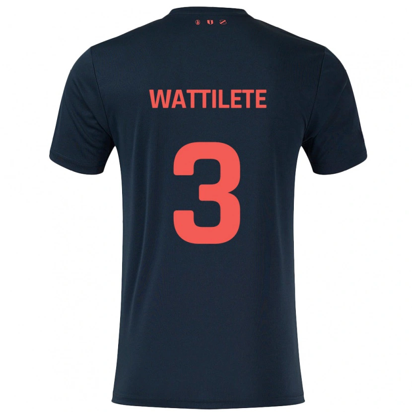 Danxen Herren Julia Wattilete #3 Schwarz Rot Auswärtstrikot Trikot 2024/25 T-Shirt Schweiz