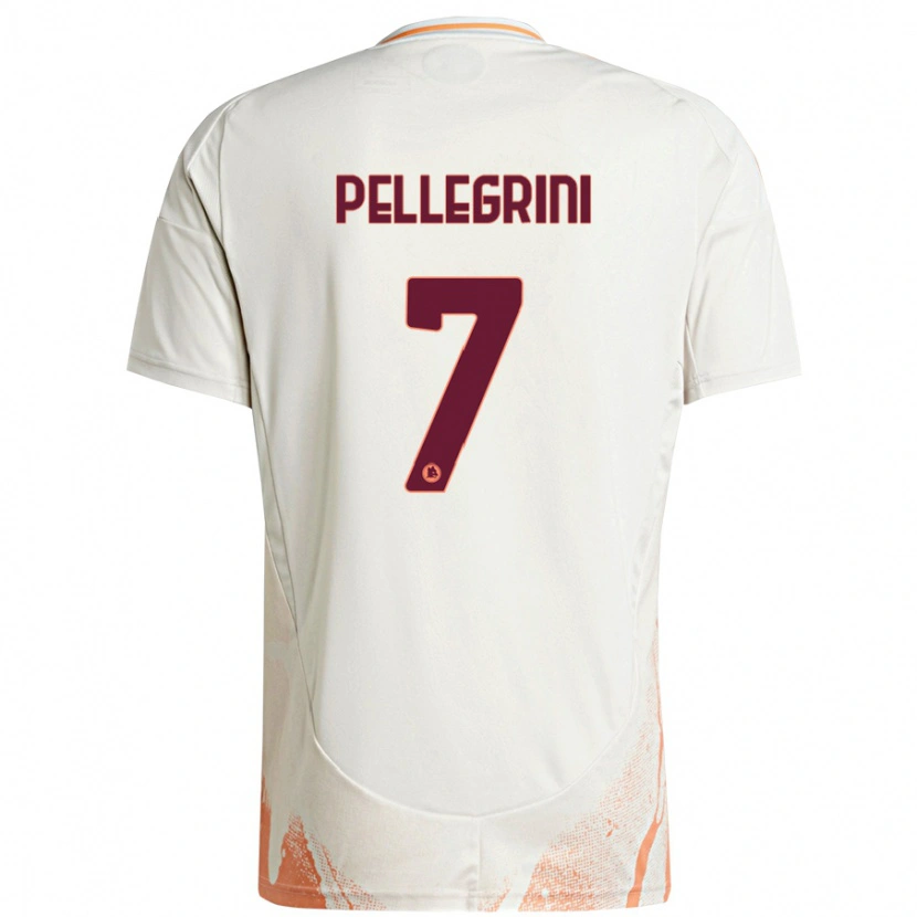 Danxen Herren Lorenzo Pellegrini #7 Cremeweiß Orange Auswärtstrikot Trikot 2024/25 T-Shirt Schweiz