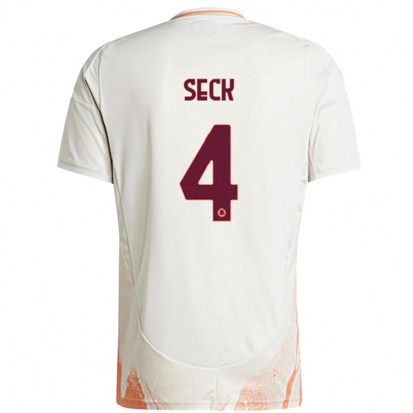 Danxen Herren Mohamed Seck #4 Cremeweiß Orange Auswärtstrikot Trikot 2024/25 T-Shirt Schweiz