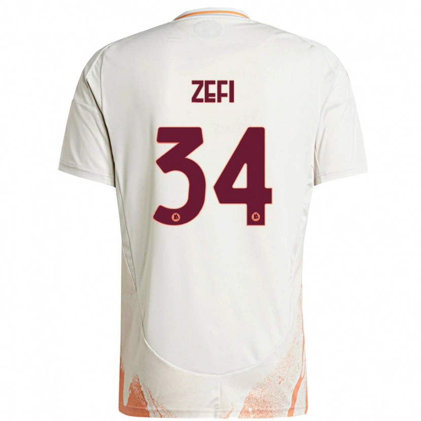 Danxen Herren Kevin Zefi #34 Cremeweiß Orange Auswärtstrikot Trikot 2024/25 T-Shirt Schweiz