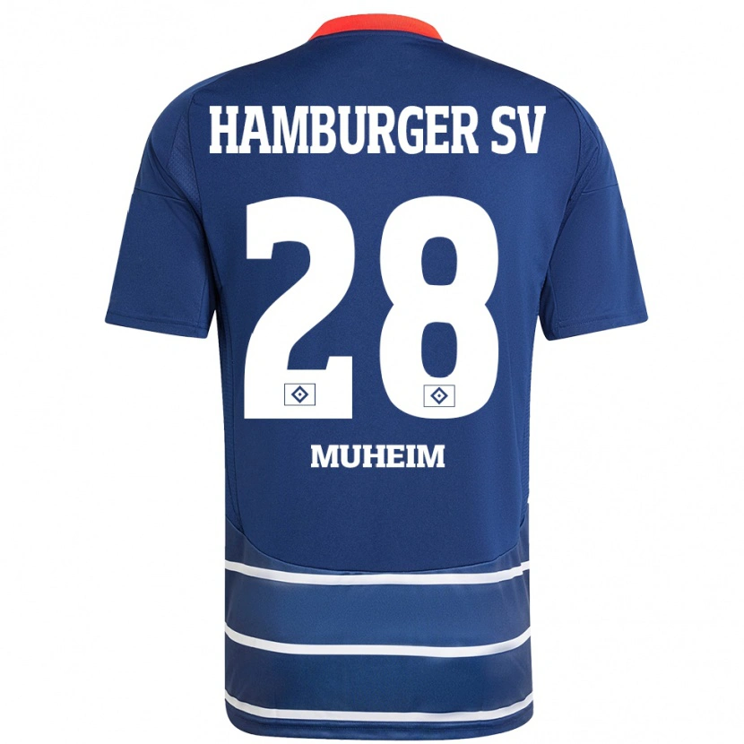 Danxen Herren Miro Muheim #28 Dunkelblau Auswärtstrikot Trikot 2024/25 T-Shirt Schweiz