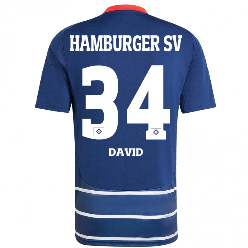 Danxen Herren Jonas David #34 Dunkelblau Auswärtstrikot Trikot 2024/25 T-Shirt Schweiz