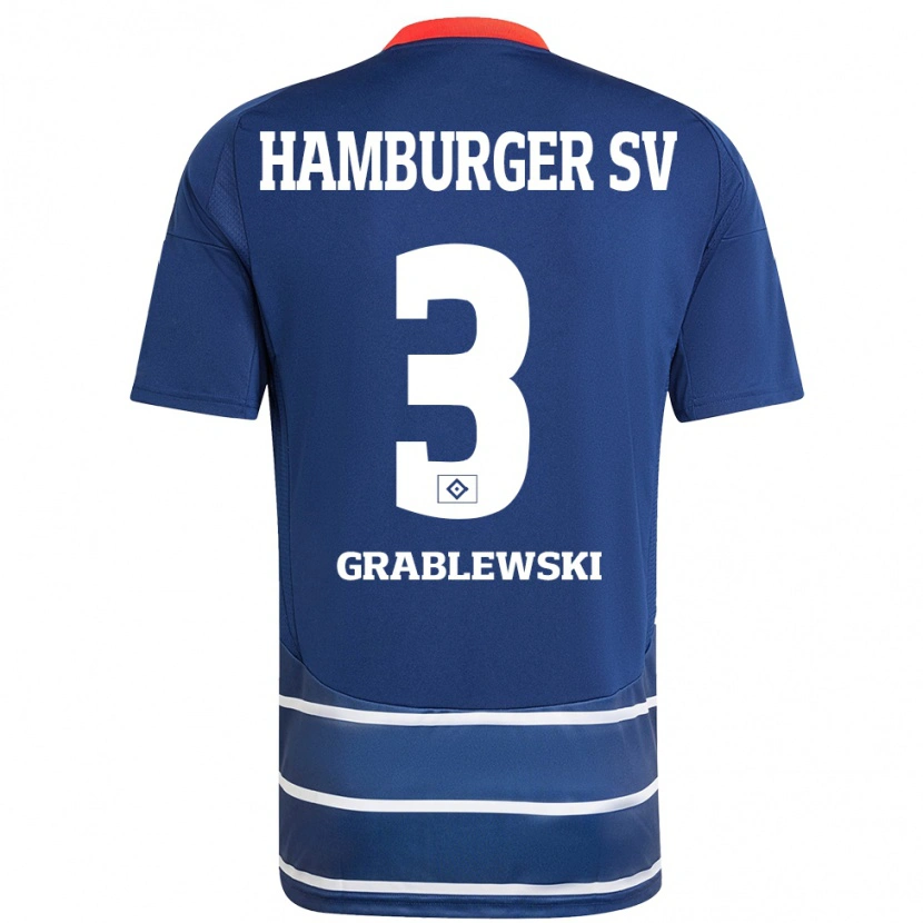 Danxen Herren Max Grablewski #3 Dunkelblau Auswärtstrikot Trikot 2024/25 T-Shirt Schweiz