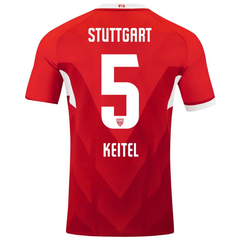 Danxen Herren Yannik Keitel #5 Rot Weiß Auswärtstrikot Trikot 2024/25 T-Shirt Schweiz