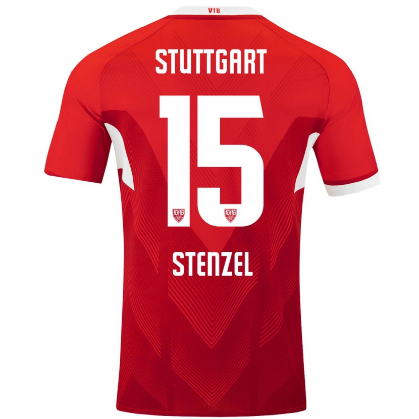 Danxen Herren Pascal Stenzel #15 Rot Weiß Auswärtstrikot Trikot 2024/25 T-Shirt Schweiz