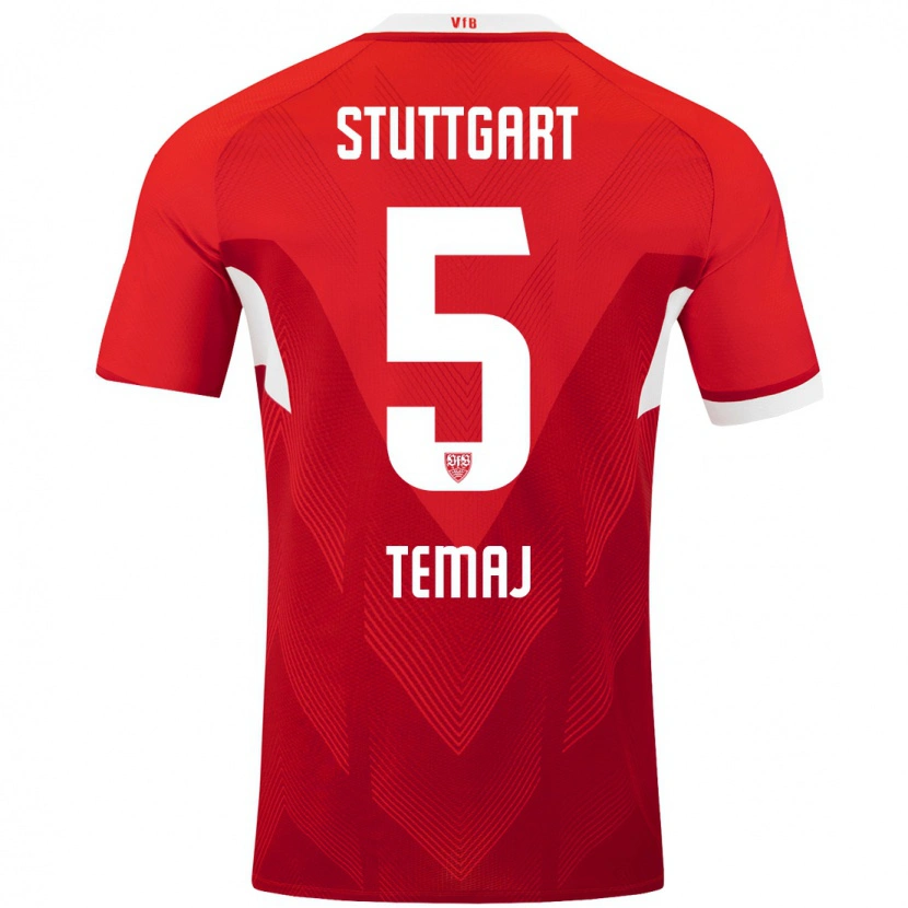 Danxen Herren Laureta Temaj #5 Rot Weiß Auswärtstrikot Trikot 2024/25 T-Shirt Schweiz