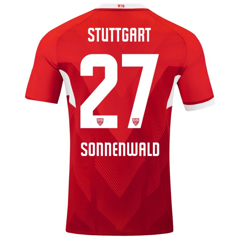 Danxen Herren Lukas Sonnenwald #27 Rot Weiß Auswärtstrikot Trikot 2024/25 T-Shirt Schweiz