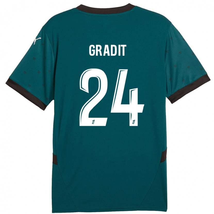 Danxen Herren Jonathan Gradit #24 Dunkelgrün Auswärtstrikot Trikot 2024/25 T-Shirt Schweiz