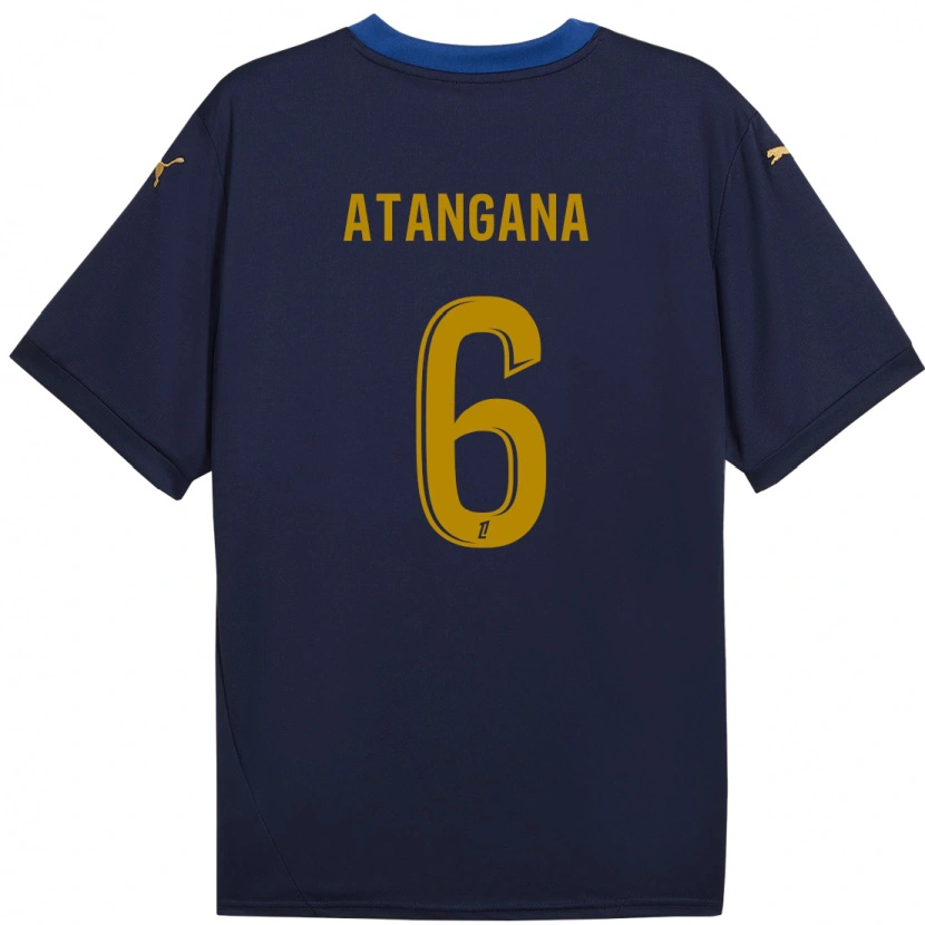 Danxen Herren Valentin Atangana #6 Marineblau Gold Auswärtstrikot Trikot 2024/25 T-Shirt Schweiz