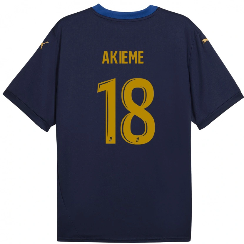 Danxen Herren Sergio Akieme #18 Marineblau Gold Auswärtstrikot Trikot 2024/25 T-Shirt Schweiz