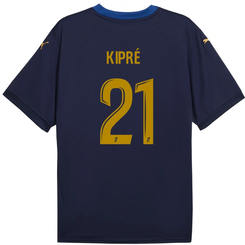 Danxen Herren Cédric Kipré #21 Marineblau Gold Auswärtstrikot Trikot 2024/25 T-Shirt Schweiz