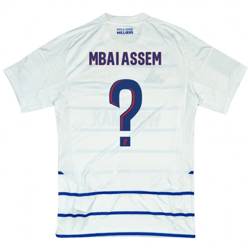 Danxen Herren Chris Mbaï-Assem #0 Weiß Blau Auswärtstrikot Trikot 2024/25 T-Shirt Schweiz