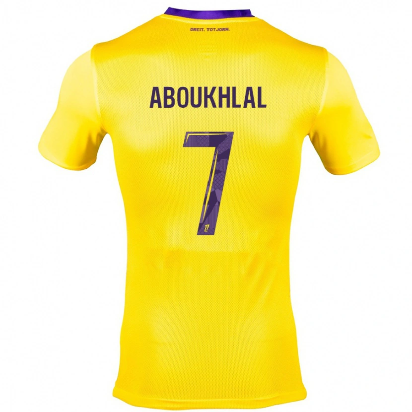 Danxen Herren Zakaria Aboukhlal #7 Gelb Lila Auswärtstrikot Trikot 2024/25 T-Shirt Schweiz