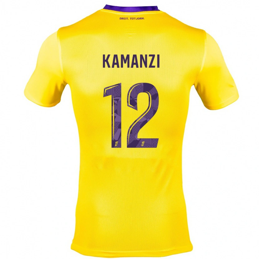 Danxen Herren Warren Kamanzi #12 Gelb Lila Auswärtstrikot Trikot 2024/25 T-Shirt Schweiz