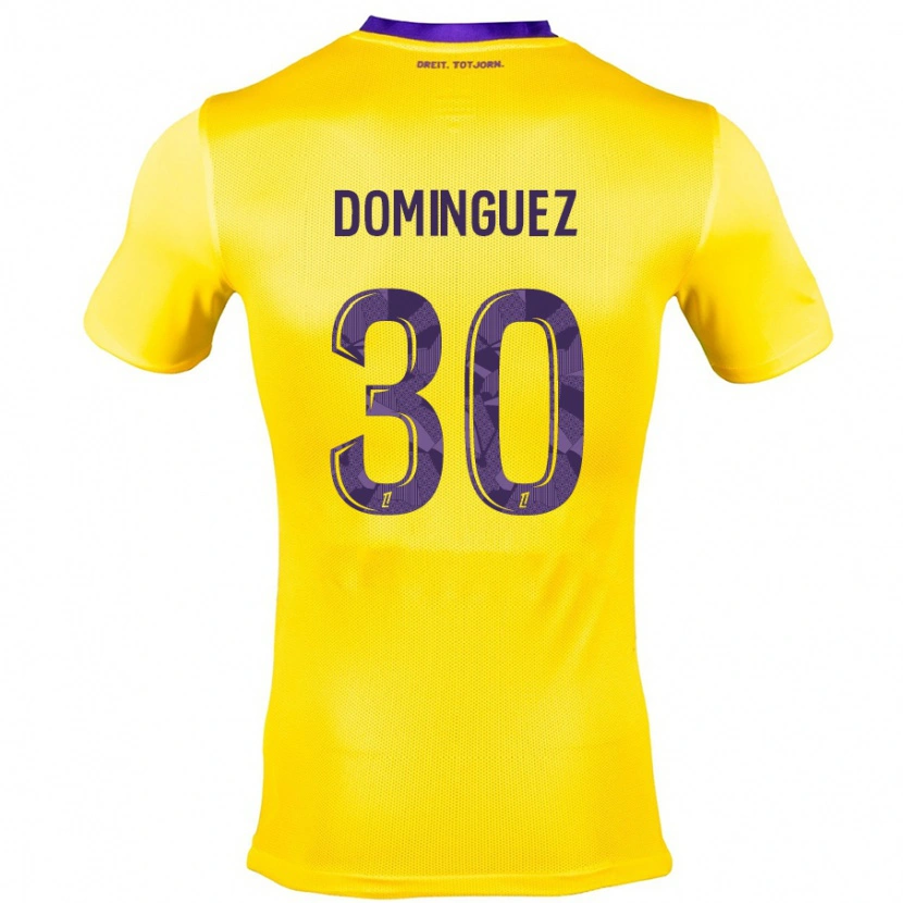 Danxen Herren Álex Domínguez #30 Gelb Lila Auswärtstrikot Trikot 2024/25 T-Shirt Schweiz