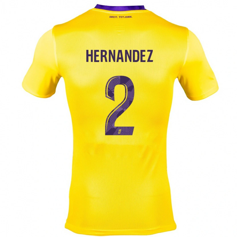 Danxen Herren Lucie Hernandez #2 Gelb Lila Auswärtstrikot Trikot 2024/25 T-Shirt Schweiz