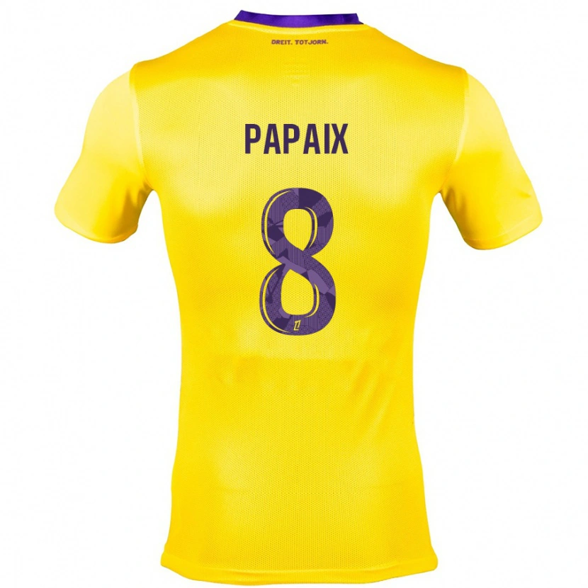 Danxen Herren Pauline Papaix #8 Gelb Lila Auswärtstrikot Trikot 2024/25 T-Shirt Schweiz