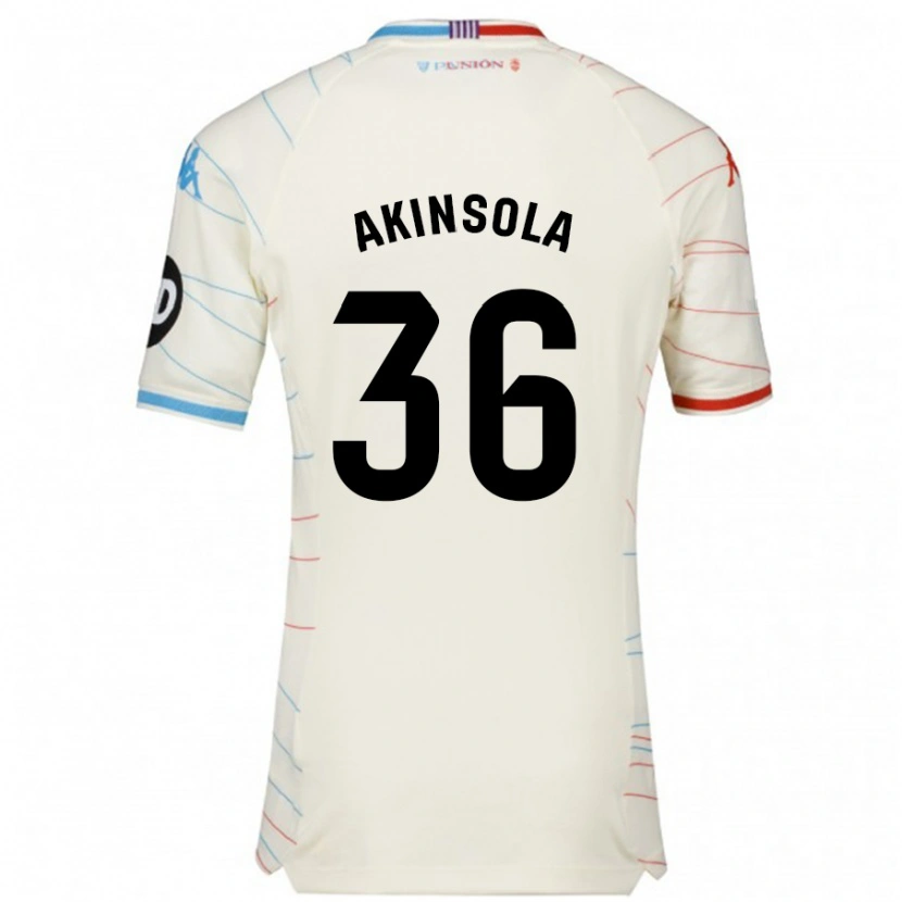 Danxen Herren Tunde Akinsola #36 Weiß Rot Blau Auswärtstrikot Trikot 2024/25 T-Shirt Schweiz