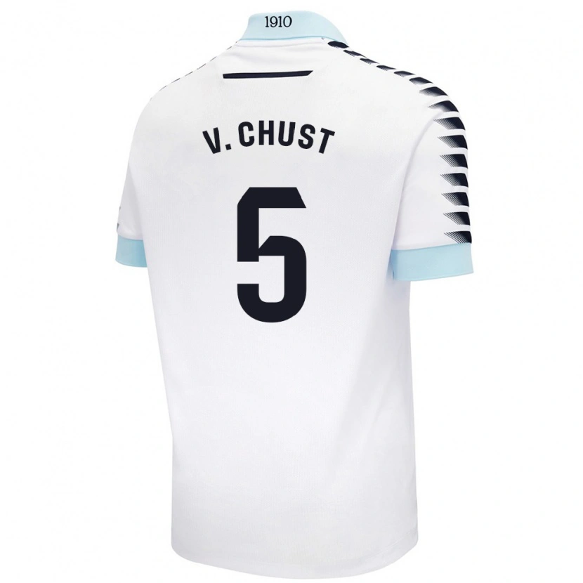 Danxen Herren Víctor Chust #5 Weiß Blau Auswärtstrikot Trikot 2024/25 T-Shirt Schweiz