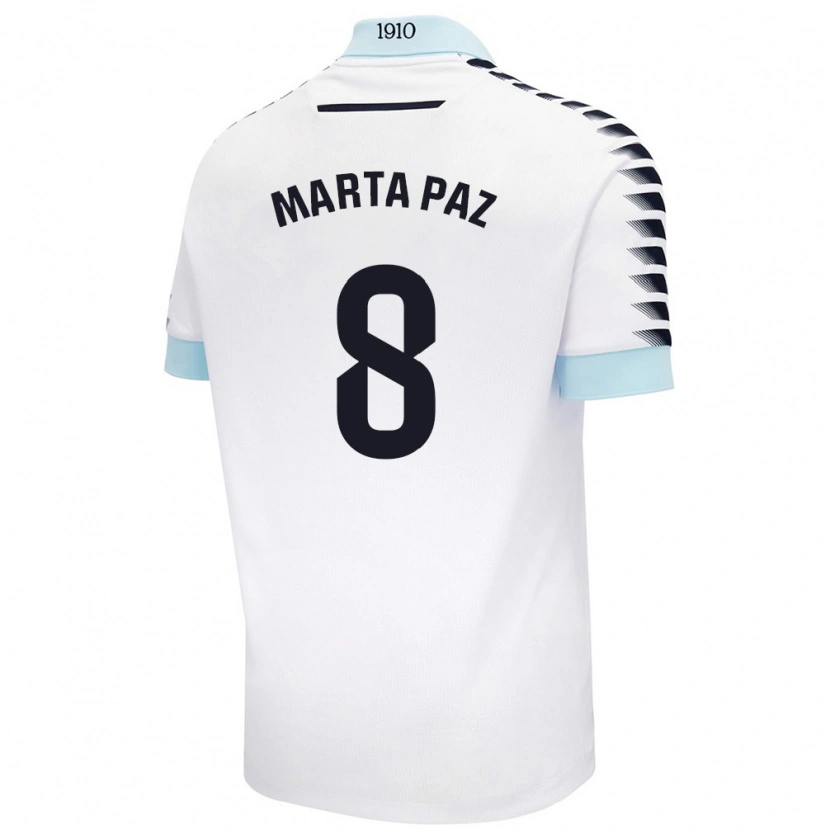 Danxen Herren Marta Milagros Paz Cruz #8 Weiß Blau Auswärtstrikot Trikot 2024/25 T-Shirt Schweiz