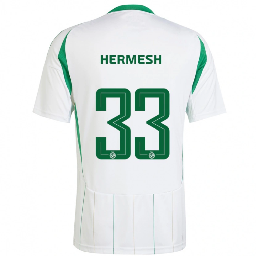 Danxen Herren Liam Hermesh #33 Weiß Grün Auswärtstrikot Trikot 2024/25 T-Shirt Schweiz