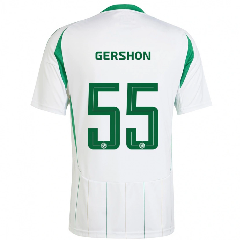 Danxen Herren Rami Gershon #55 Weiß Grün Auswärtstrikot Trikot 2024/25 T-Shirt Schweiz