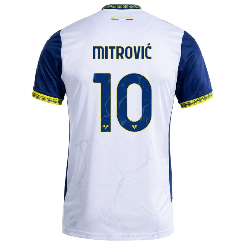 Danxen Herren Stefan Mitrović #10 Weiß Blau Auswärtstrikot Trikot 2024/25 T-Shirt Schweiz