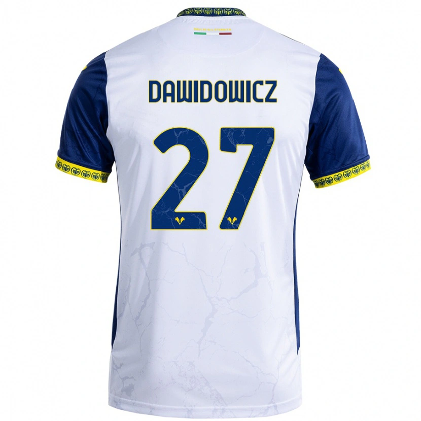 Danxen Herren Paweł Dawidowicz #27 Weiß Blau Auswärtstrikot Trikot 2024/25 T-Shirt Schweiz