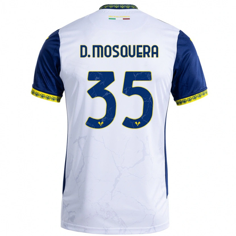 Danxen Herren Daniel Mosquera #35 Weiß Blau Auswärtstrikot Trikot 2024/25 T-Shirt Schweiz