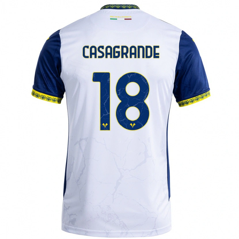 Danxen Herren Davide Casagrande #18 Weiß Blau Auswärtstrikot Trikot 2024/25 T-Shirt Schweiz