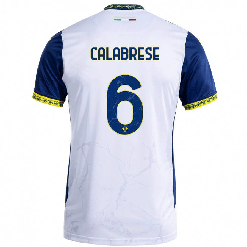 Danxen Herren Nicolò Calabrese #6 Weiß Blau Auswärtstrikot Trikot 2024/25 T-Shirt Schweiz