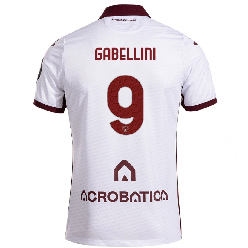 Danxen Herren Tommaso Gabellini #9 Weiß Kastanienbraun Auswärtstrikot Trikot 2024/25 T-Shirt Schweiz