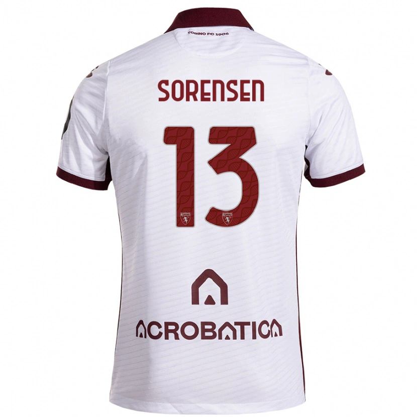 Danxen Herren Ben Sørensen #13 Weiß Kastanienbraun Auswärtstrikot Trikot 2024/25 T-Shirt Schweiz