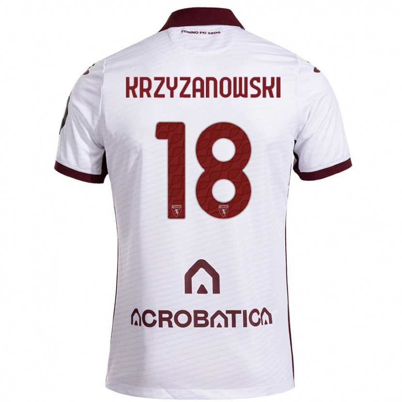 Danxen Herren Jakub Krzyzanowski #18 Weiß Kastanienbraun Auswärtstrikot Trikot 2024/25 T-Shirt Schweiz