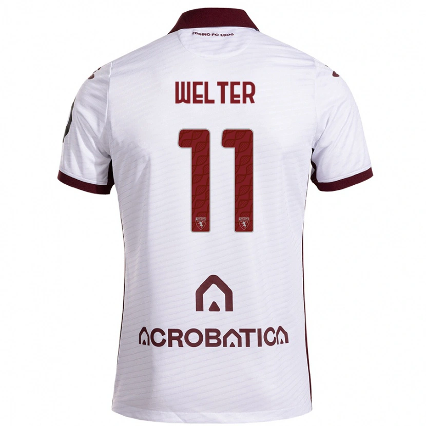 Danxen Herren Francesca Welter #11 Weiß Kastanienbraun Auswärtstrikot Trikot 2024/25 T-Shirt Schweiz