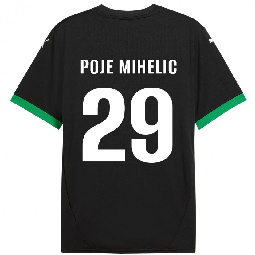 Danxen Damen Naja Poje Mihelič #29 Schwarz Dunkelgrün Heimtrikot Trikot 2024/25 T-Shirt Schweiz