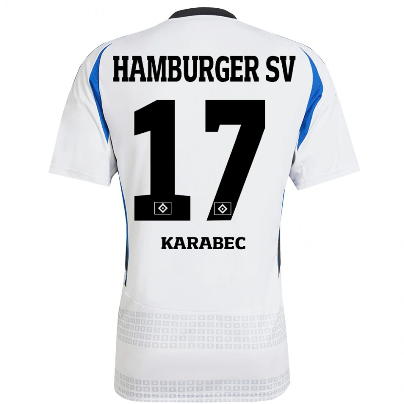 Danxen Damen Adam Karabec #17 Weiß Blau Heimtrikot Trikot 2024/25 T-Shirt Schweiz