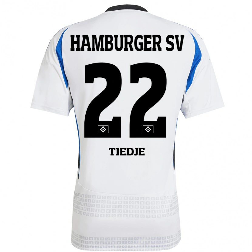 Danxen Damen Patrick Tiedje #22 Weiß Blau Heimtrikot Trikot 2024/25 T-Shirt Schweiz