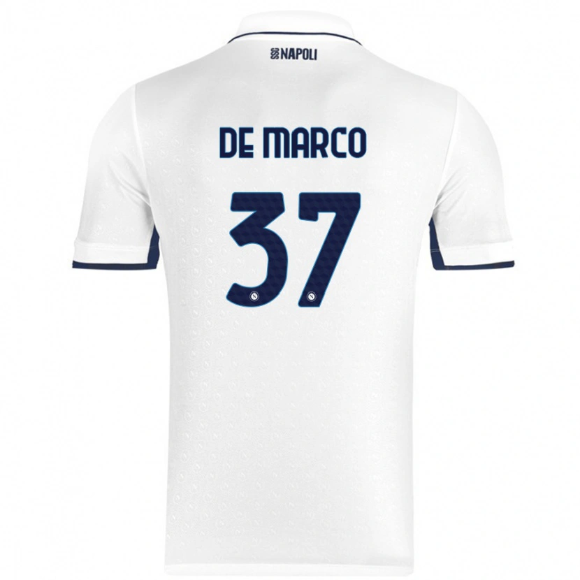 Danxen Damen Francesco De Marco #37 Weiß Königsblau Auswärtstrikot Trikot 2024/25 T-Shirt Schweiz