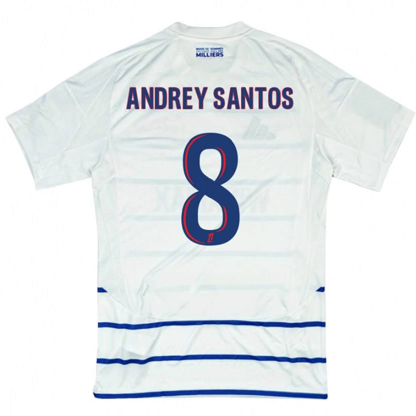 Danxen Damen Andrey Santos #8 Weiß Blau Auswärtstrikot Trikot 2024/25 T-Shirt Schweiz