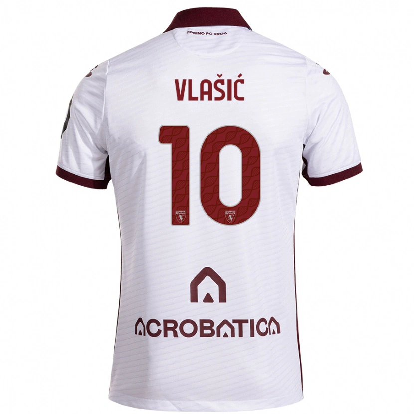 Danxen Damen Nikola Vlašić #10 Weiß Kastanienbraun Auswärtstrikot Trikot 2024/25 T-Shirt Schweiz