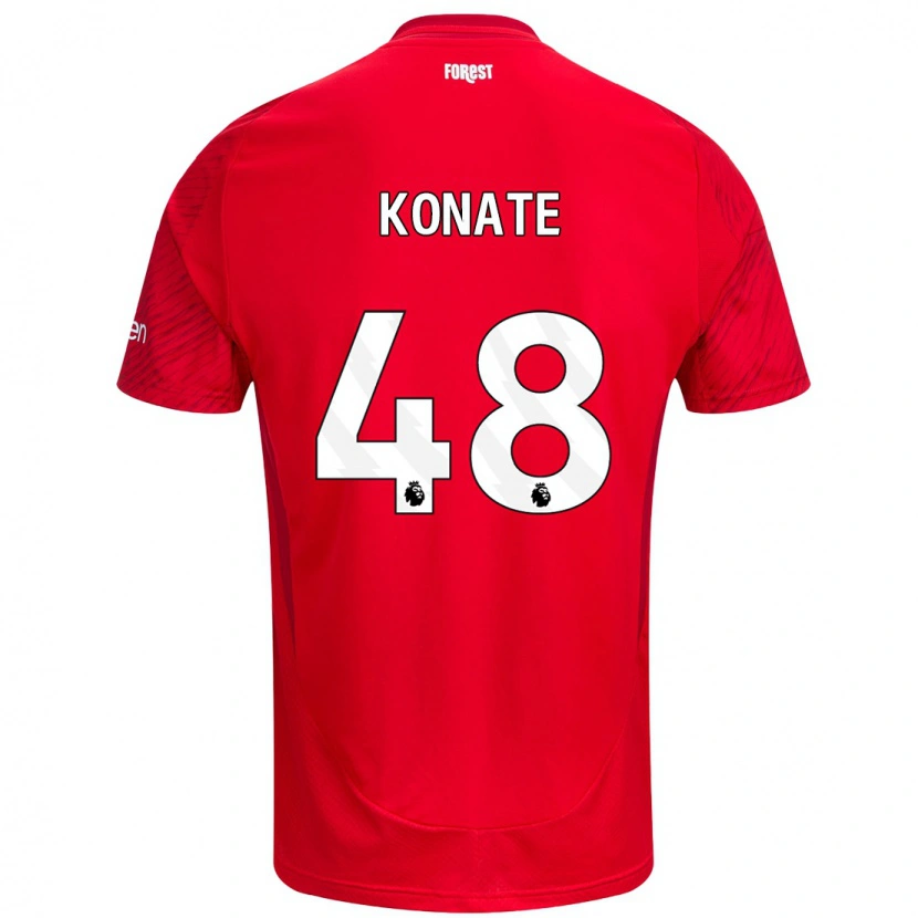 Danxen Kinder Ateef Konaté #48 Rot Weiß Heimtrikot Trikot 2024/25 T-Shirt Schweiz