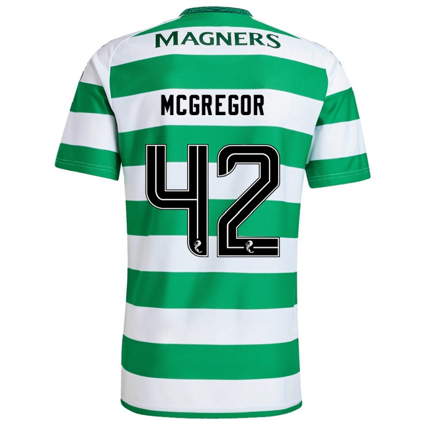 Danxen Kinder Callum Mcgregor #42 Grün Weiß Heimtrikot Trikot 2024/25 T-Shirt Schweiz