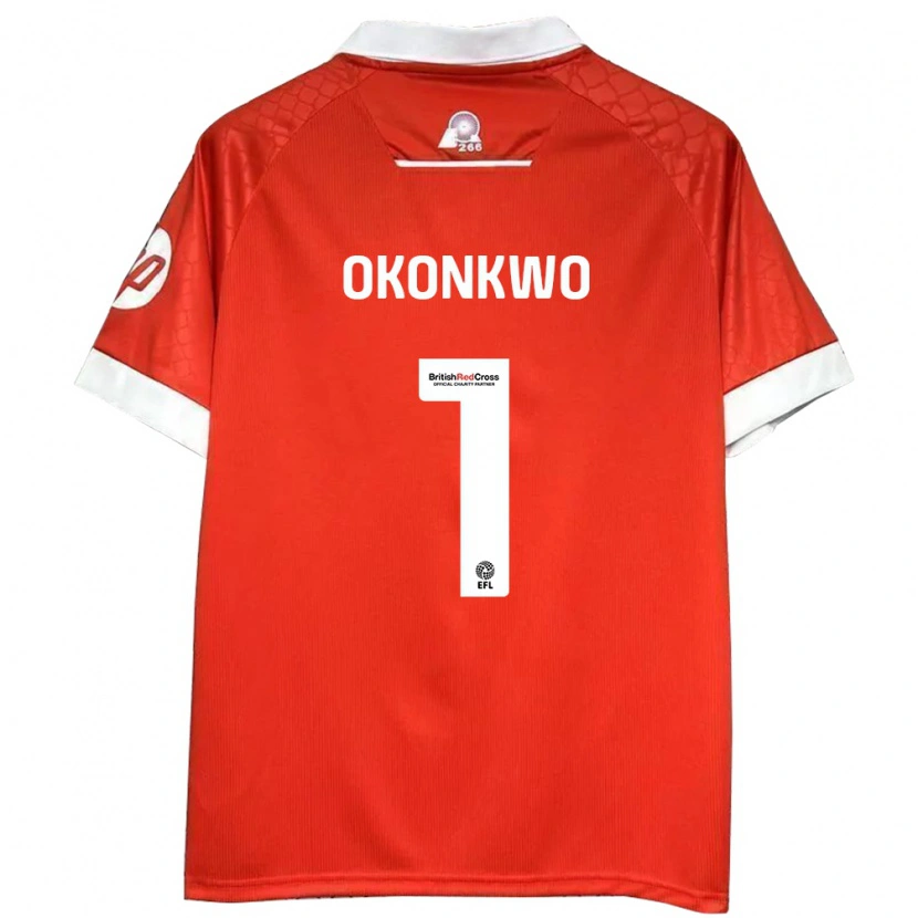 Danxen Kinder Arthur Okonkwo #1 Rot Weiß Heimtrikot Trikot 2024/25 T-Shirt Schweiz